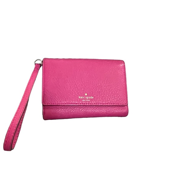 kate spade Handbags - Kate Spade Hot Pink Wallet w/ Wristlet Strap. Tri-fold w/ Snap Closure.